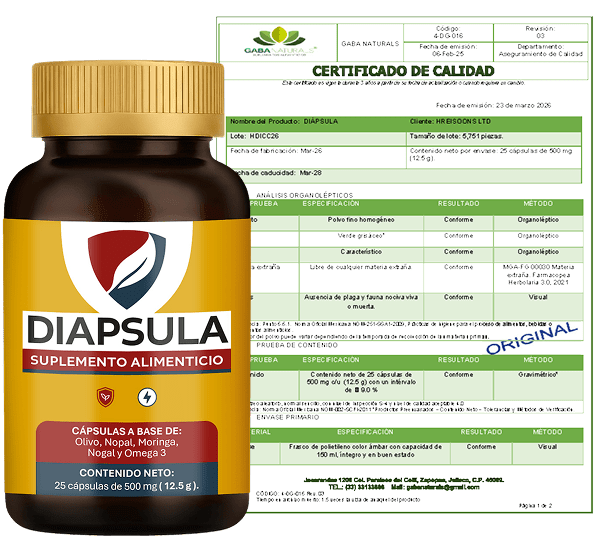 Diapsula certificate